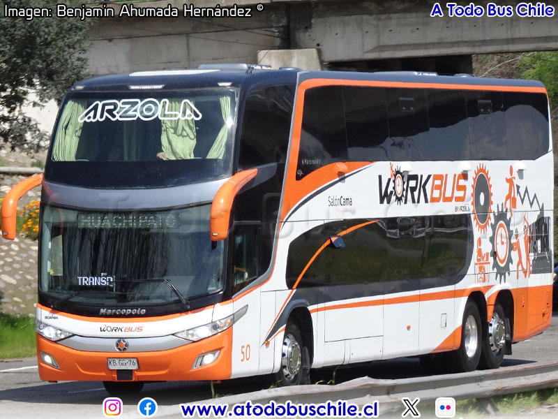 Marcopolo Paradiso G7 1800DD / Scania K-400B eev5 / Transportes Arzola (Al servicio del C.D. Huachipato)