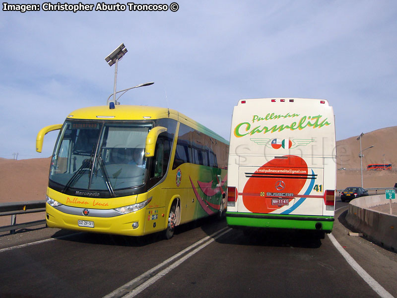 Marcopolo Paradiso G7 1050 / Mercedes Benz OC-500RF-1842 / Pullman Lauca | Busscar Jum Buss 360 / Mercedes Benz O-400RSD / Pullman Carmelita