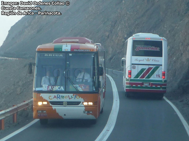 Busscar El Buss 340 / M. Benz O-400RSE / Pullman Carmelita | Comil Campione 4.05 HD / M. Benz O-500RSD-2436 / Expreso Internacional Ormeño (Perú)
