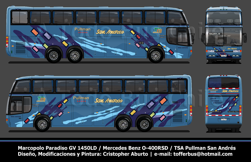 Marcopolo Paradiso GV 1450LD / Mercedes Benz O-400RSD / TSA Pullman San Andrés
