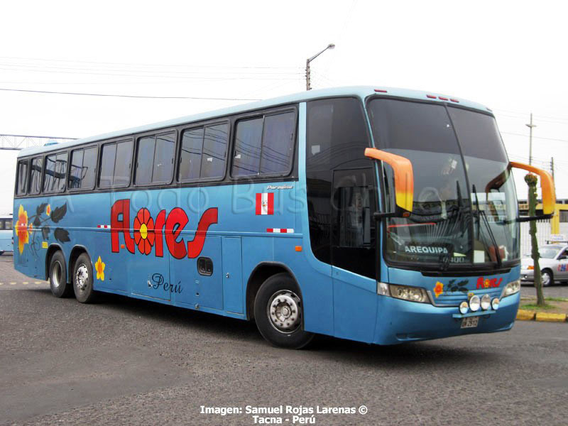 Marcopolo Paradiso GV 1150 / Mercedes Benz O-400RSD / Transportes Flores Hnos. (Perú)