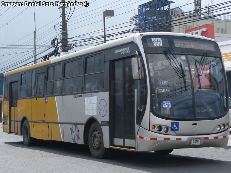 Busscar Urbanuss Pluss / Mercedes Benz O-500M-1725 / Autotransportes LUMACA S.A. Línea Cartago - San José (Costa Rica)