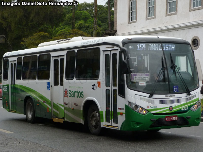 Marcopolo Senior Midi / Mercedes Benz OF-1519 BlueTec5 / Línea N° 154 Santos (São Paulo - Brasil)