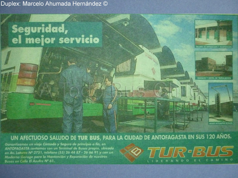 Recorte de Prensa "Edición Especial CXX Aniversario Ciudad de Antofagasta 1879 - 1999" | Taller de Tur Bus (Antofagasta, Región de Antofagasta)