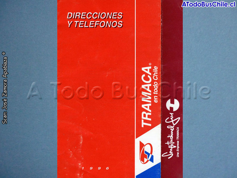 Agenda Telefónica TRAMACA S.A. - Longitudinal Sur (1996)