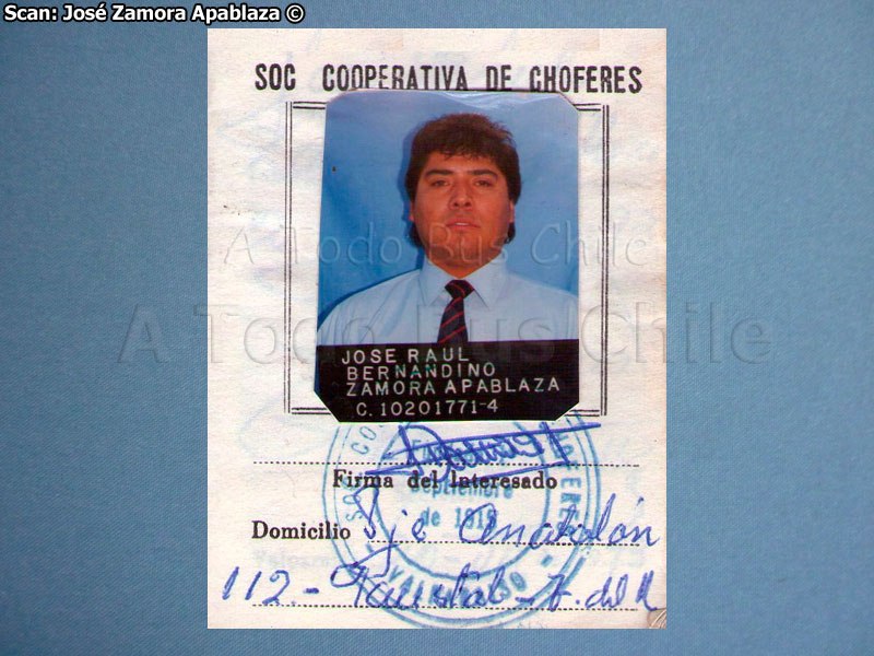 Identificación Cooperativa de Choferes de Valparaíso (1989)