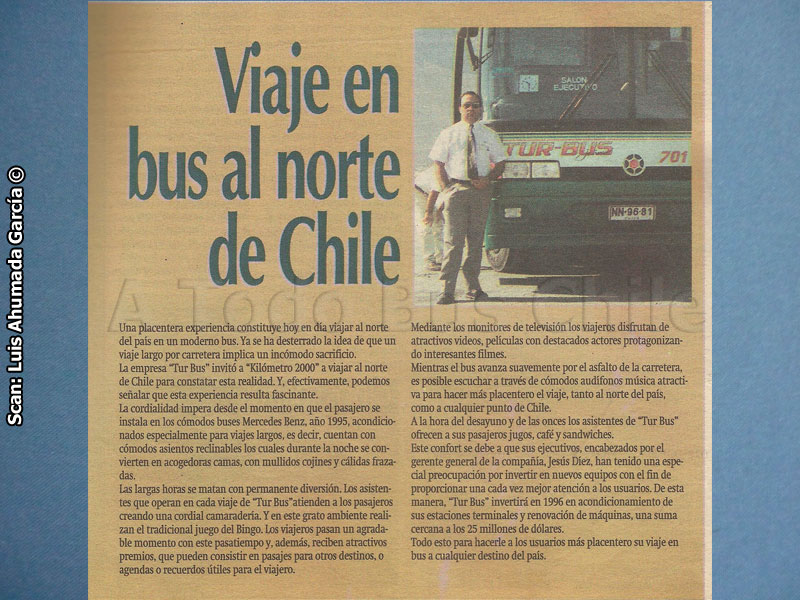 Inserto de Prensa | Inicio de Operaciones Tur Bus Zona Norte (1995)
