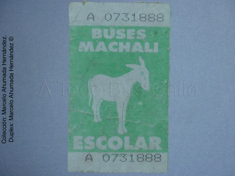 Boleto Escolar Buses Machalí (2000)