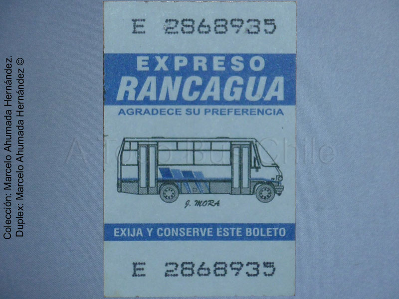 Boleto Adulto Línea 100 Circunvalación (Expreso Rancagua) Trans O'Higgins (2009)