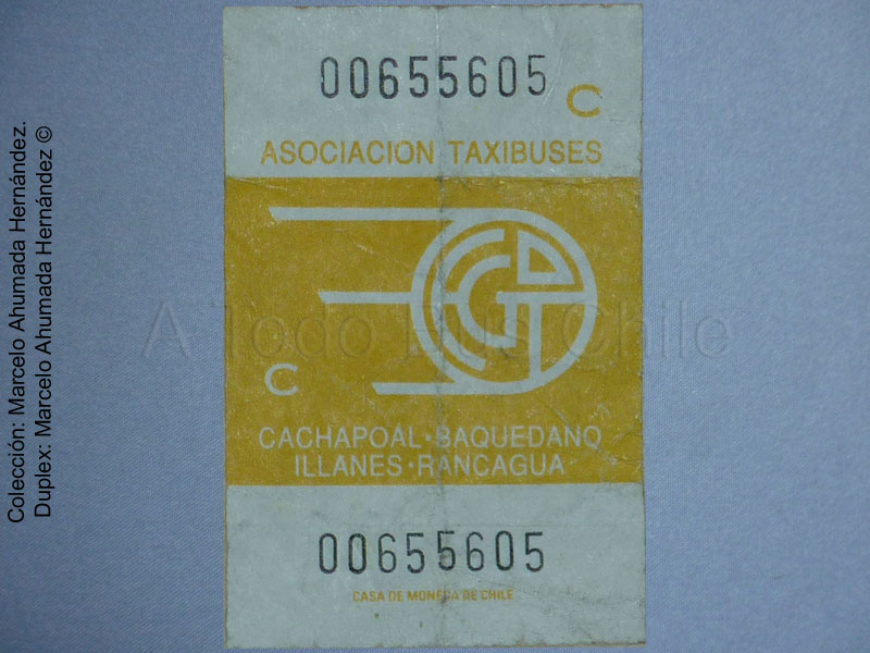 Boleto Adulto Taxibuses Cachapoal - Baquedano (1994)