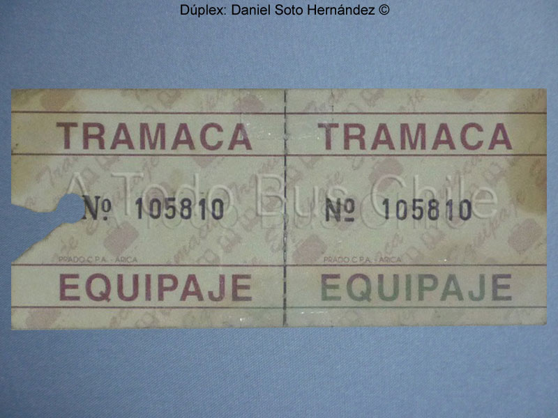 Ticket de Equipaje TRAMACA - Transportes Macaya & Cavour