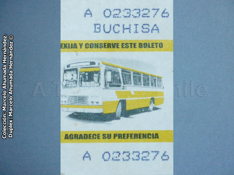 Boleto Adulto Transportes BUCHISA