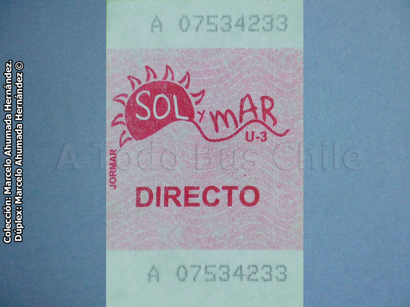 Boleto Adulto TMV 3 Sol y Mar S.A. (2012)