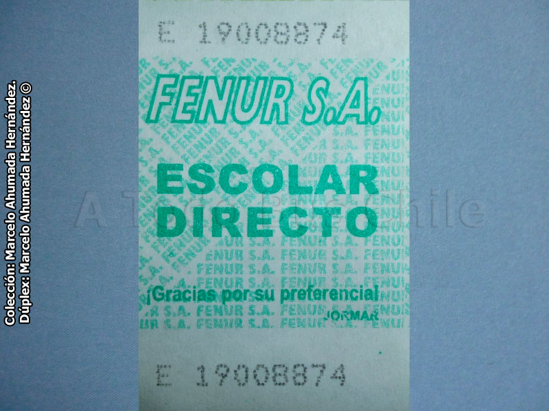 Boleto Escolar Directo TMV 1 Fenur S.A. (2013)