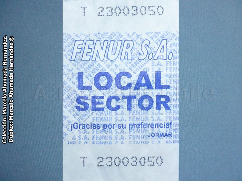 Boleto Adulto Local TMV 1 Fenur S.A. (2012)