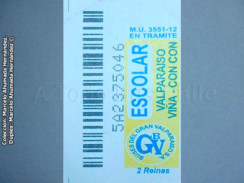 Boleto Escolar TMV 6 Gran Valparaíso S.A. (2014)