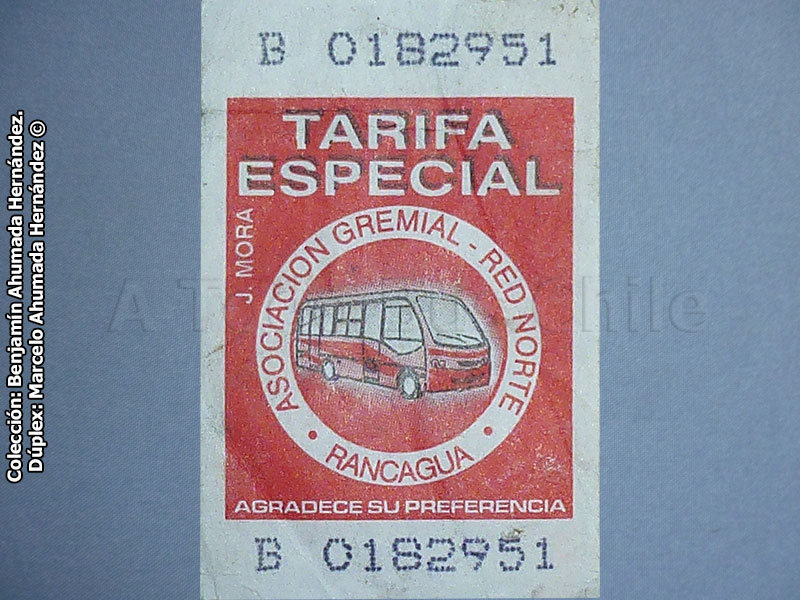 Boleto Tarifa Especial Línea 2.000 Graneros - Rancagua (Red Norte) Trans O'Higgins