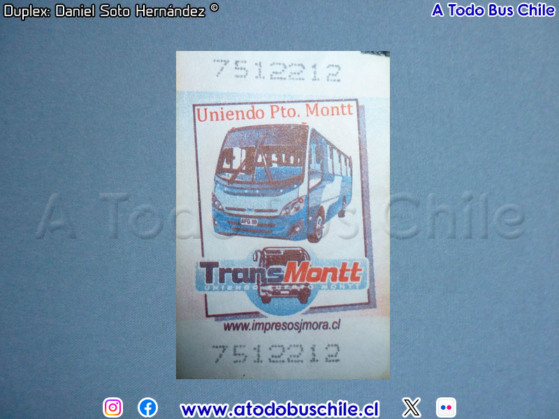 Boleto Adulto TransMontt S.A. (Puerto Montt)