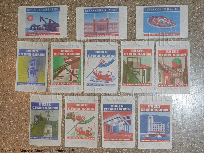 Colección de Boletos / Buses Cerro Barón (Pre TMV)