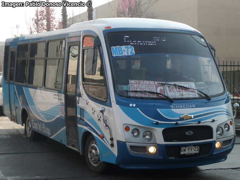 Inrecar Géminis II / Chevrolet Isuzu NQR 916 / Metrobus MB-72 EIM Bellavista de La Florida - San José de Maipo