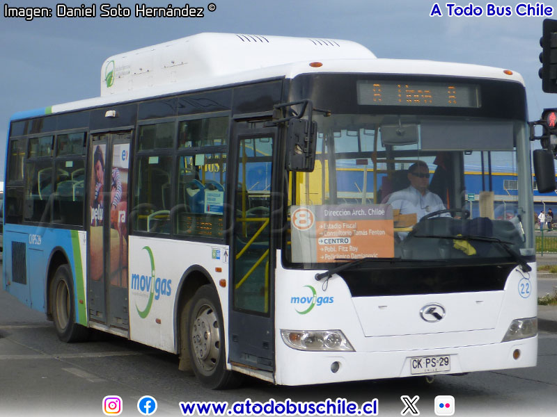 King Long XMQ6891G / Movigas Línea N° 8 Punta Arenas