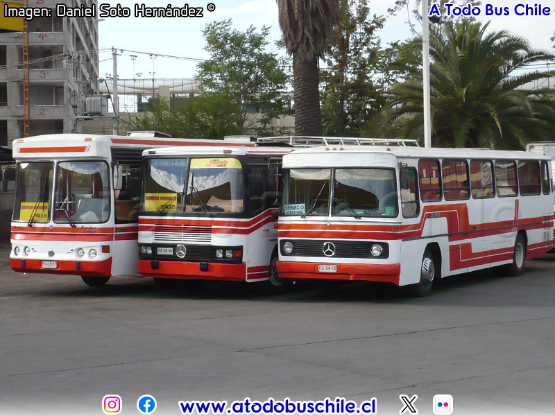 Flota Buses J. A. | Metalpar Petrohué 2000 / M. Benz OH-1420 | Metalpar Manquehue I / M. Benz OF-1214 | Mercedes Benz O-365