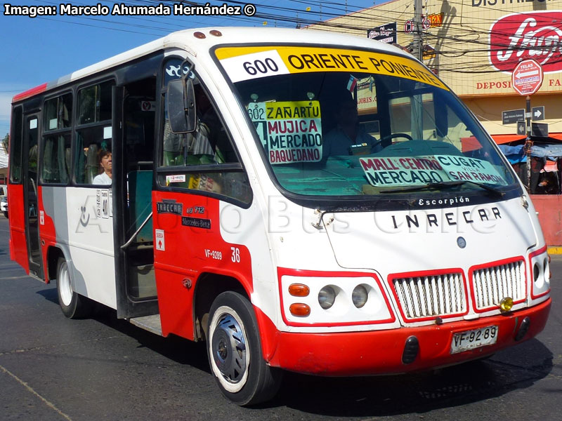 Inrecar Escorpión / Mercedes Benz LO-712 / Línea 600 Oriente - Poniente (Buses Cordillera) Trans O'Higgins