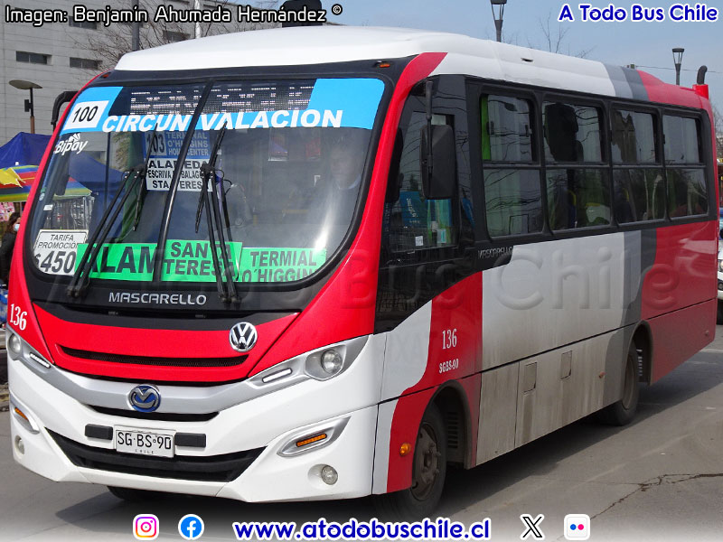 Mascarello Gran Micro / Volksbus 9-160OD Euro5 / Línea 100 Circunvalación (Expreso Rancagua) Trans O'Higgins