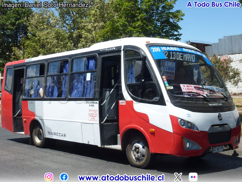 Inrecar Géminis Puma / Volksbus 9-160OD Euro5 / Línea N° 200 Isabel Riquelme Trans O'Higgins