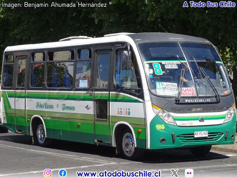 Neobus Thunder + / Agrale MA-9.2 Euro V / Línea N° 8 Temuco