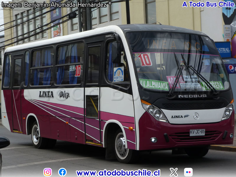 Neobus Thunder + / Mercedes Benz LO-916 BlueTec5 / Línea N° 10 Temuco