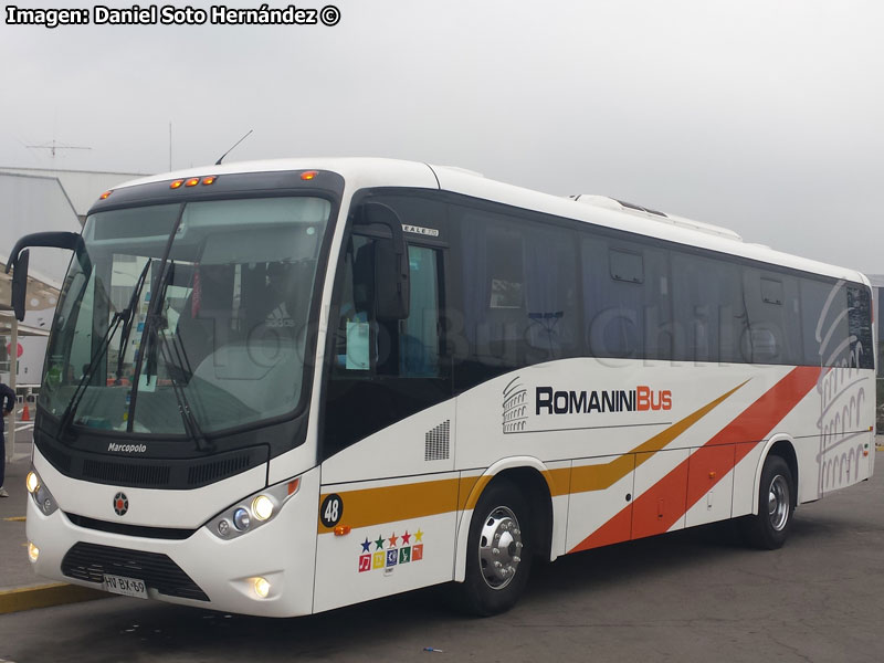 Marcopolo Ideale 770 / Mercedes Benz OF-1721 BlueTec5 / Buses Romanini (Al servicio de LATAM Airlines Group S.A.)