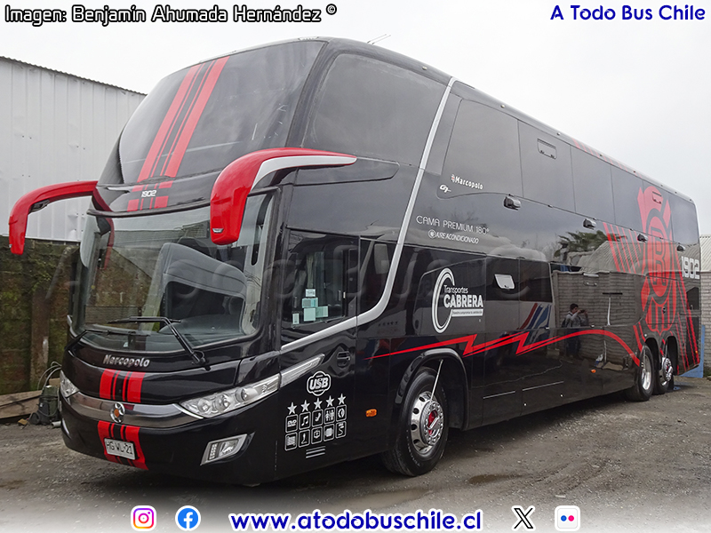 Marcopolo Paradiso G7 1800DD / Volvo B-420R Euro5 / Transportes Cabrera (Al servicio del CD Rangers de Talca)