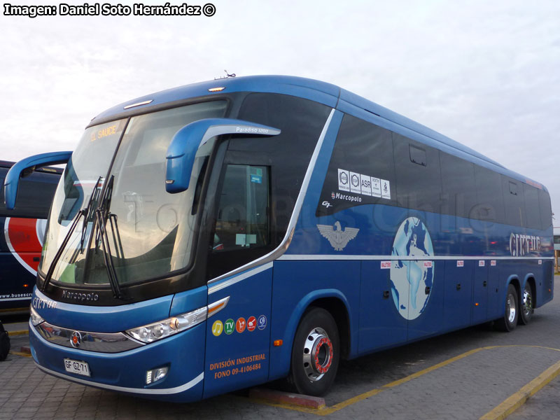 Marcopolo Paradiso G7 1200 / Volvo B-420R Euro5 / CikTur (Al servicio de Constructora El Sauce S.A.)