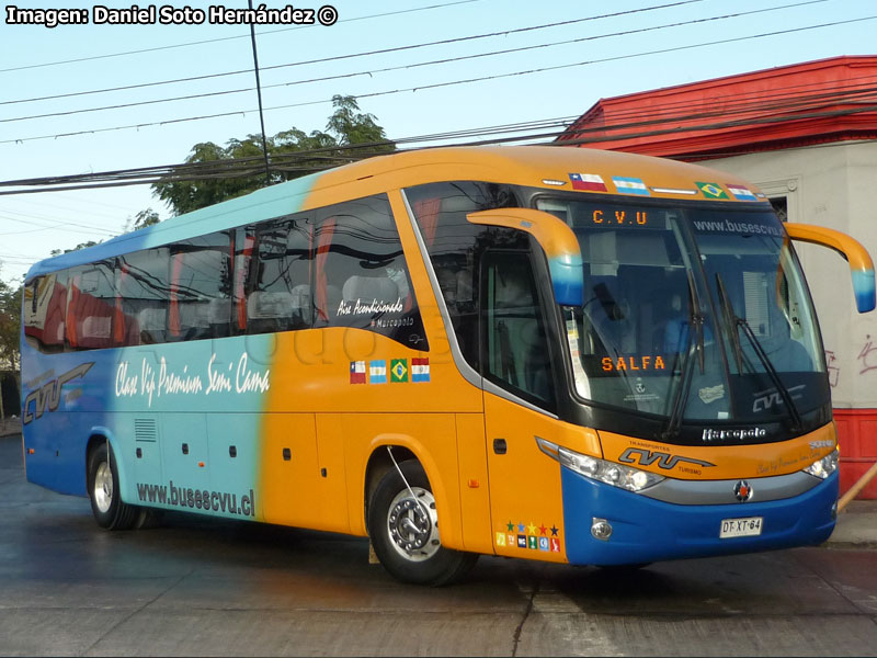 Marcopolo Paradiso G7 1050 / Scania K-380B / Transportes CVU (Al servicio de Constructora SALFA S.A.)