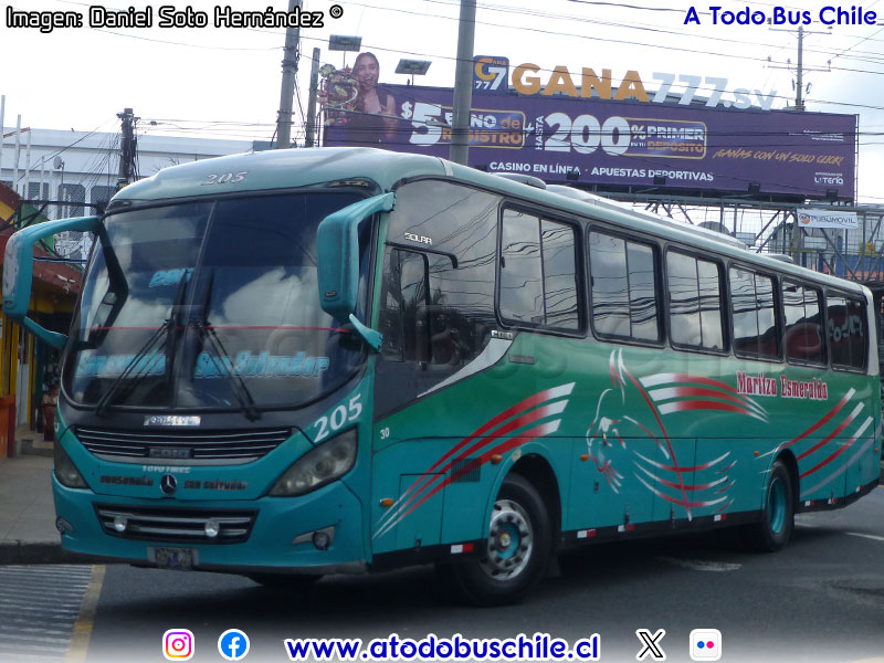 Induscar Caio Foz Solar / Mercedes Benz OF-1724 / Ruta N° 205 Sonsonate - San Salvador (El Salvador)