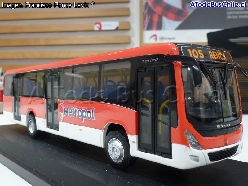 Miniatura 1:72 | Marcopolo Torino / Volksbus 17-230OD Euro5 / Grupo Metropol Chile S.A.