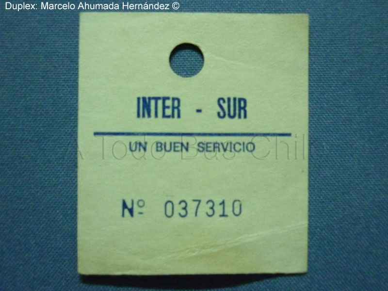 Ticket de Equipaje Inter Sur