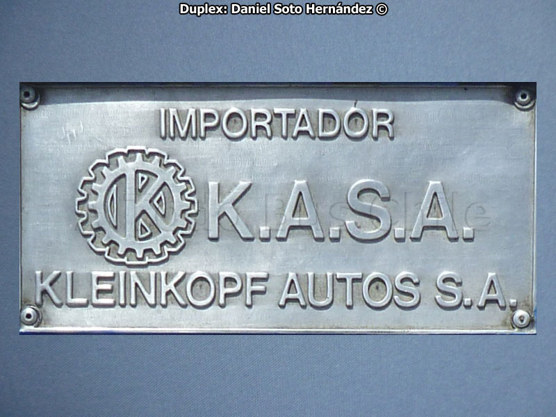 Placa | Kleinkopf Autos S.A. (Ex Importador Scania en Chile)