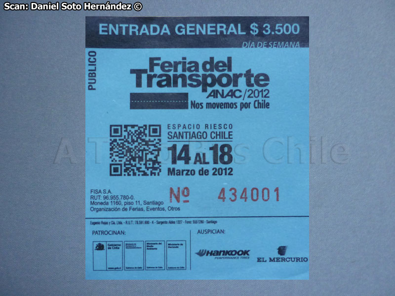 Ticket de Entrada Día Hábil Feria del Transporte 2012