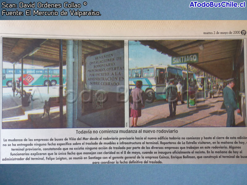 Nota de Prensa Terminal Rodoviario Provisorio Viña del Mar (05 - 2000)