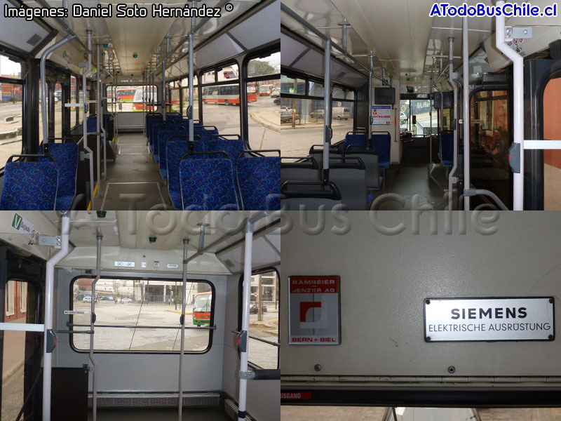 Interiores Unidad N° 270 TMV 8 Trolebuses de Chile S.A.| Nutzfahrzeuge Arbon und Wetzikon NAW / Hess A.G. - Ramseier und Jenzer A.G. / Siemens BT-25
