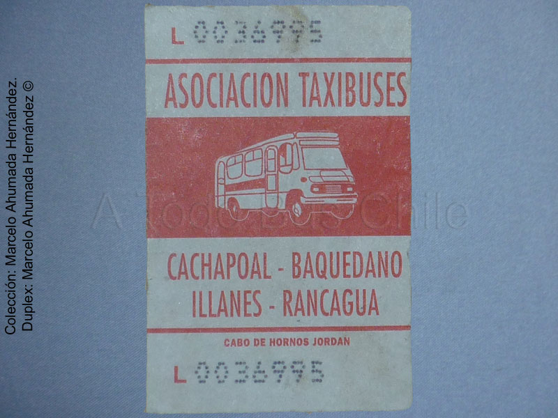 Boleto Adulto Taxibuses Cachapoal - Baquedano (1998)
