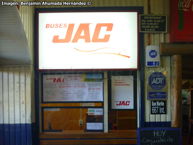 Oficina de Ventas Buses JAC | Terminal Municipal de Castro (Región de Los Lagos)
