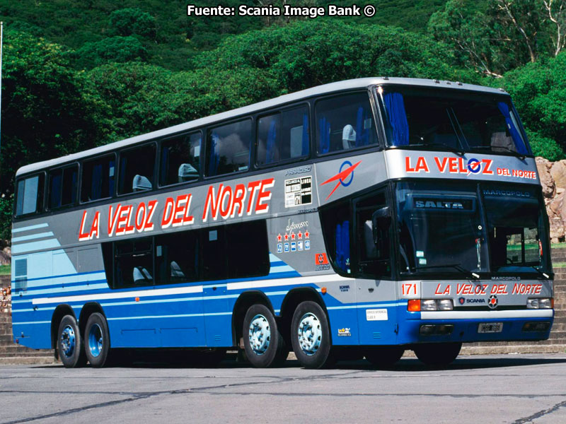 Marcopolo Paradiso GV 1800DD / Scania K-124IB 8x2 / La Veloz del Norte (Argentina)