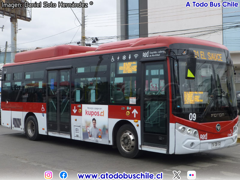 Foton E-Bus U-9 SC / Línea E-01 Red Coquimbo - La Serena de Movilidad