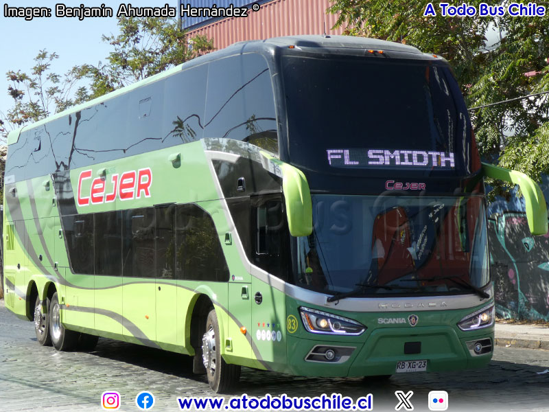 Modasa Zeus 4 / Scania K-400B eev5 / Buses CEJER (Al servicio de FL Smidth Chile S.A.)